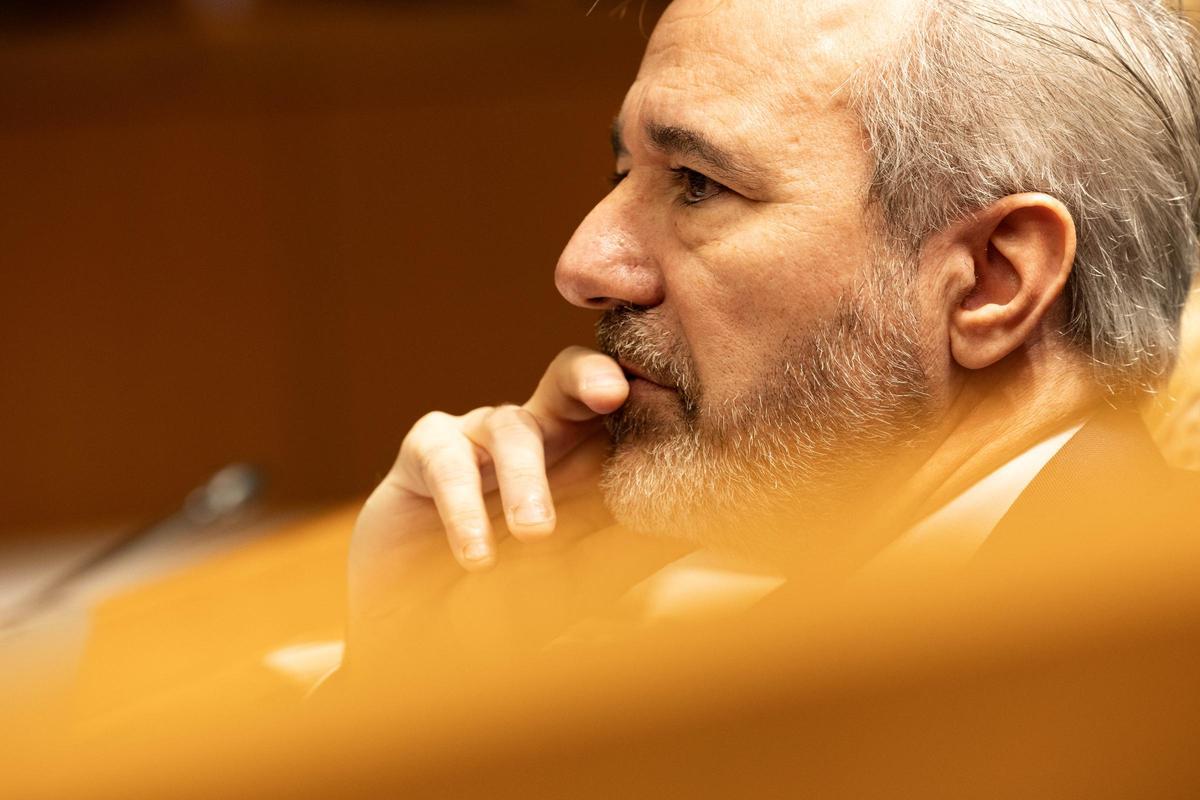 El presidente Azcón, esta semana en las Cortes durante el pleno de su investidura.
