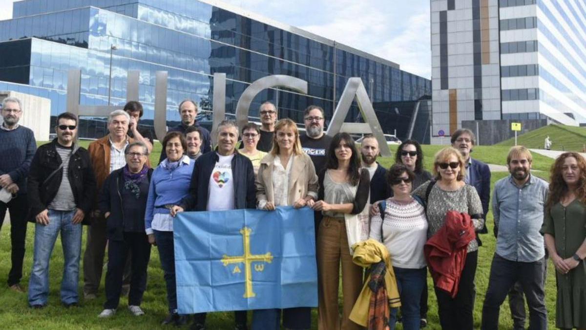 Los integrantes de la candidatura de Somos Asturies.