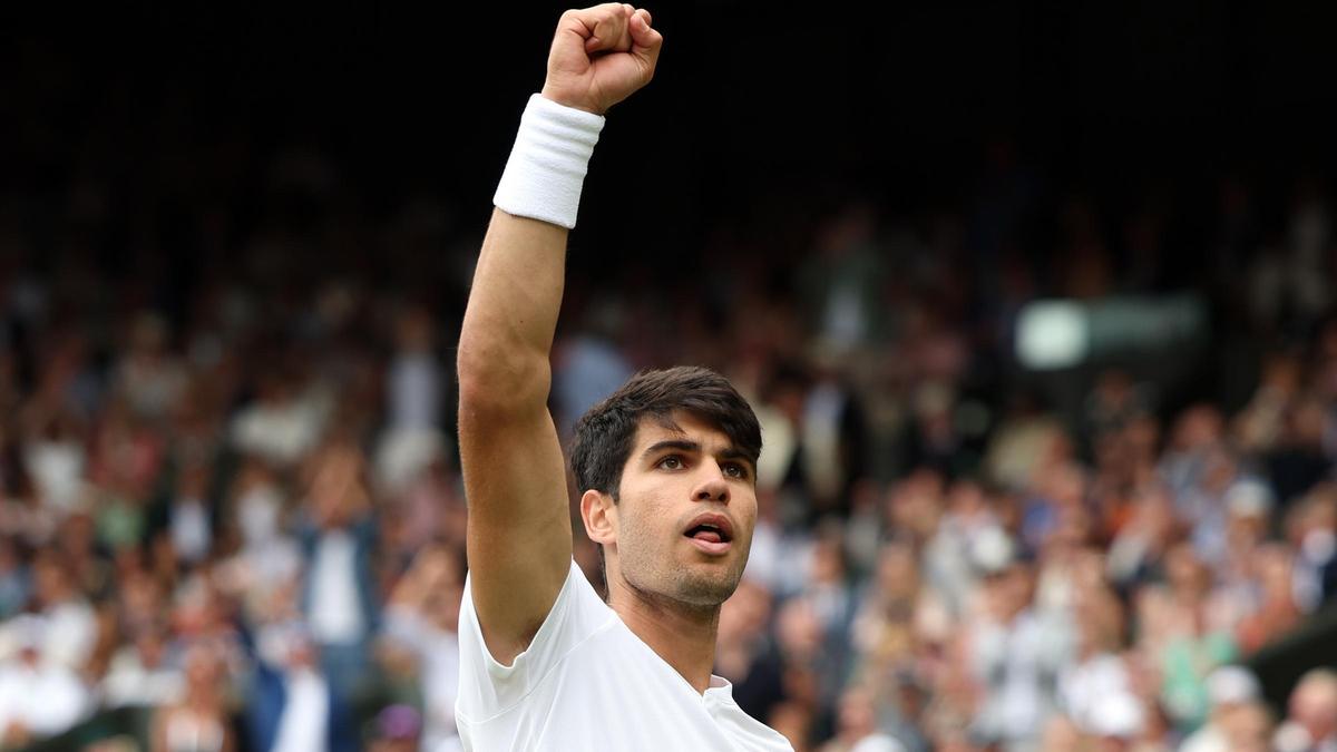 Carlos Alcaraz durante la final de Wimbledon