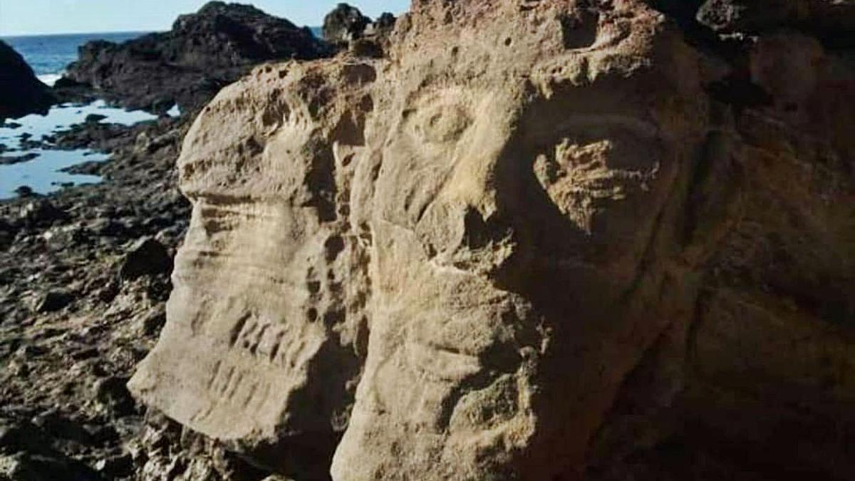 Imagen tallada en el espacio protegido de Montaña Roja.