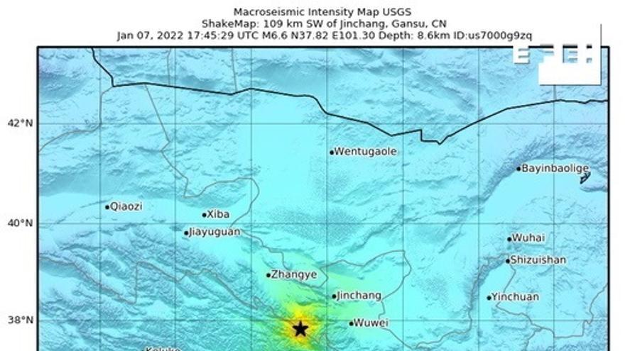 Registran un terremoto de magnitud 6.9 sin víctimas ni daños en el noroeste de China