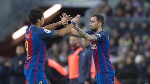 Luis Suárez y Paco Alcácer, en un partido reciente.