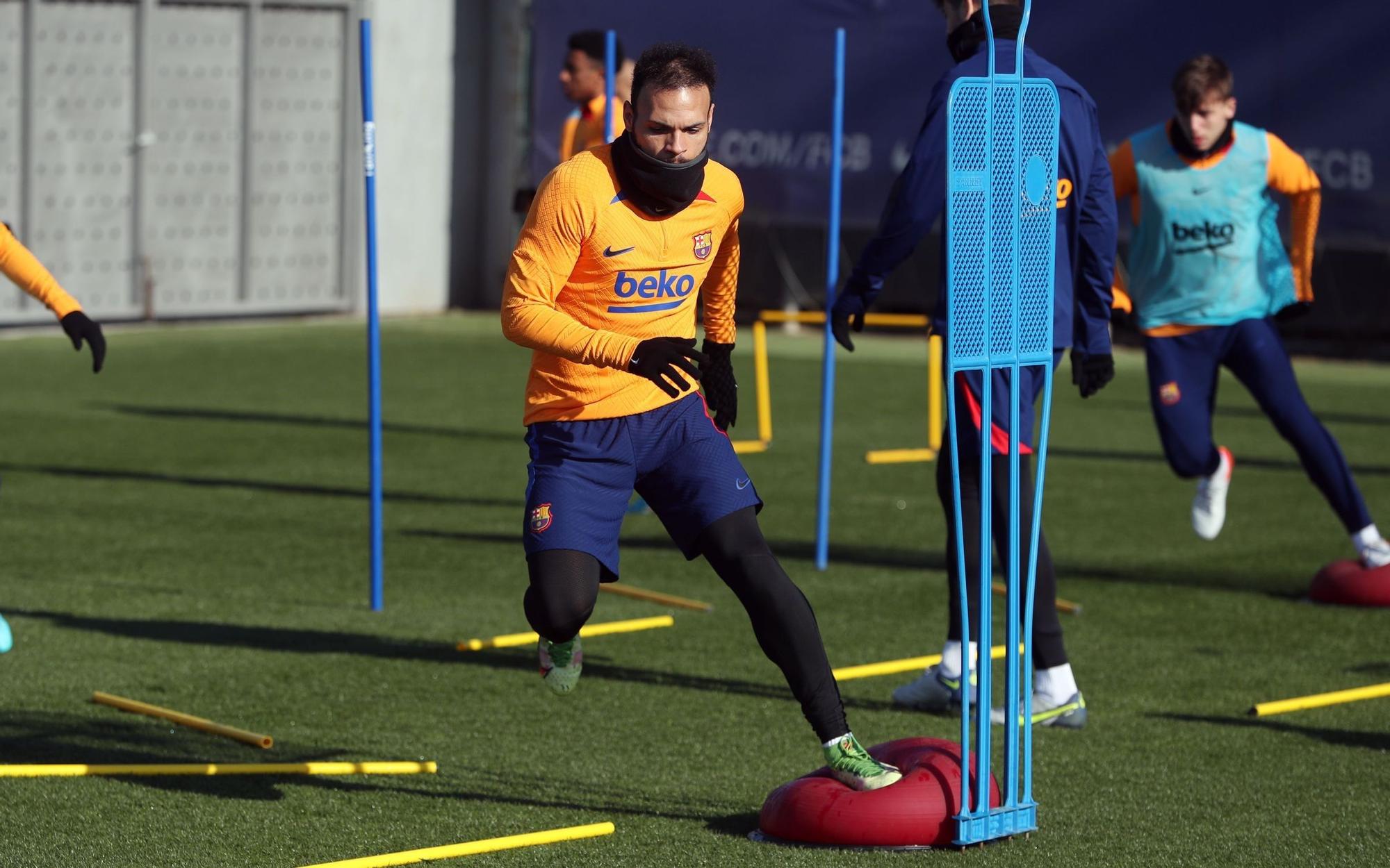 Martin Braithwaite en el entrenamiento de este sábado.