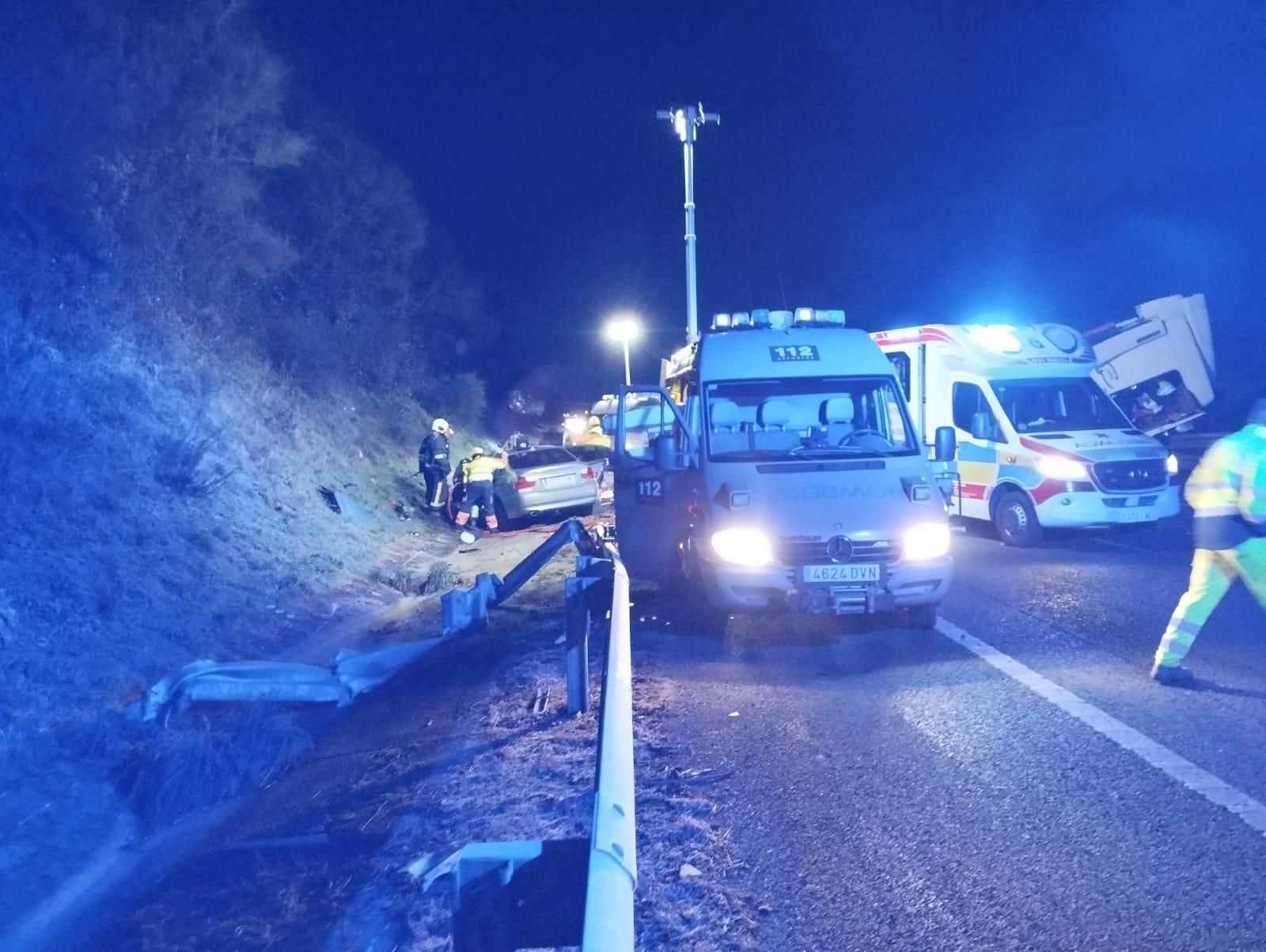 Accidente en la Autovía del Cantábrico