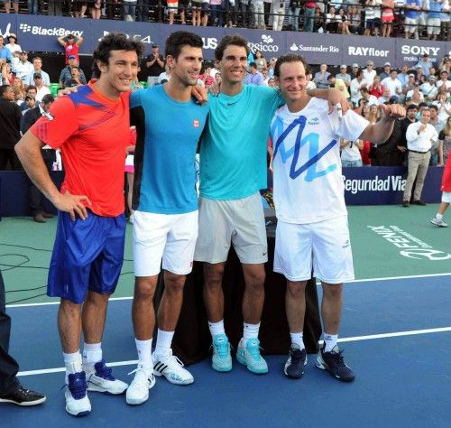 Nadal y Djokovic en la despedida de Nalbandian