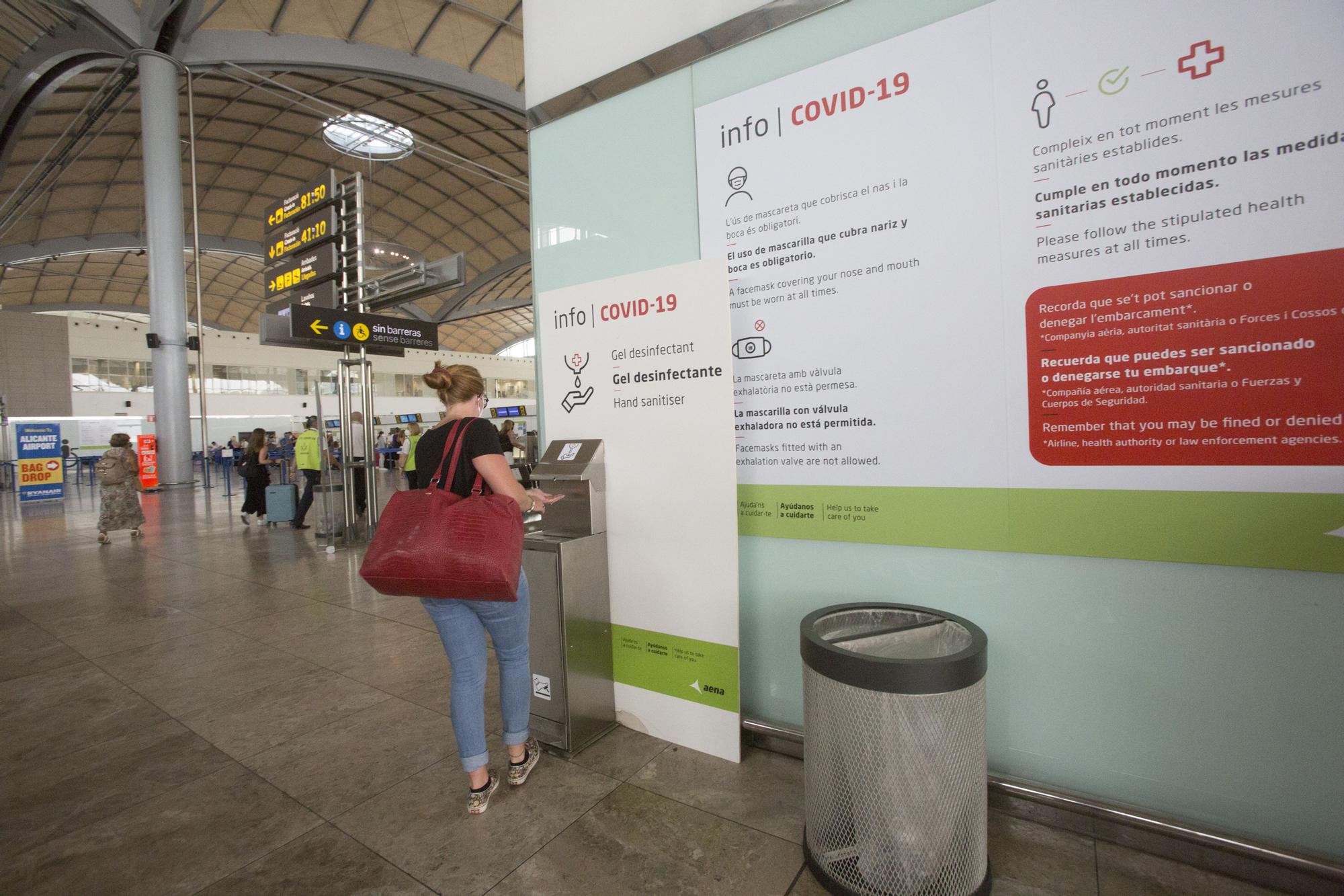 El aeropuerto de Alicante-Elche, entre los 14 más limpios y seguros de Europa frente al covid