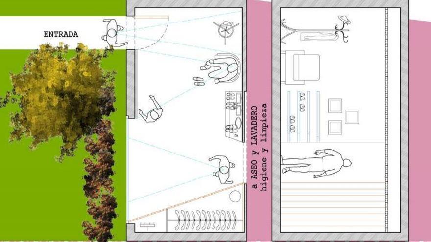 Imagen de los planos que forman el manual de construcción de la casa pictograma