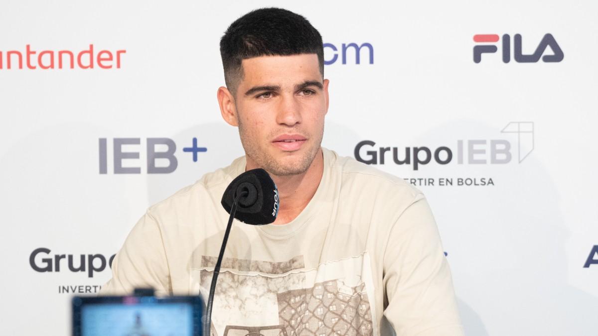 Carlos Alcaraz en rueda de prensa