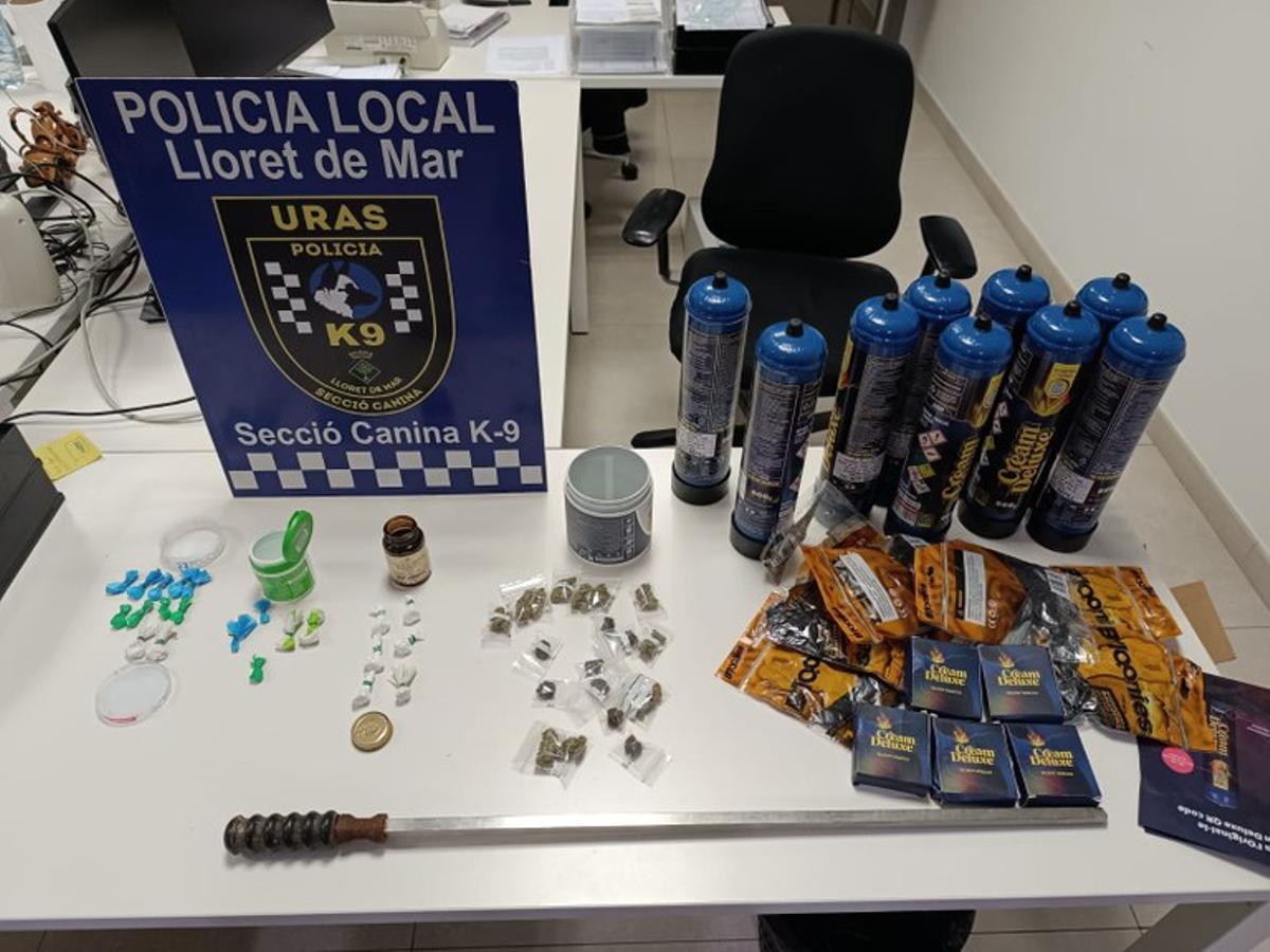 La Policia de Lloret requisa diferents envasos amb haixix, marihuana i cocaïna