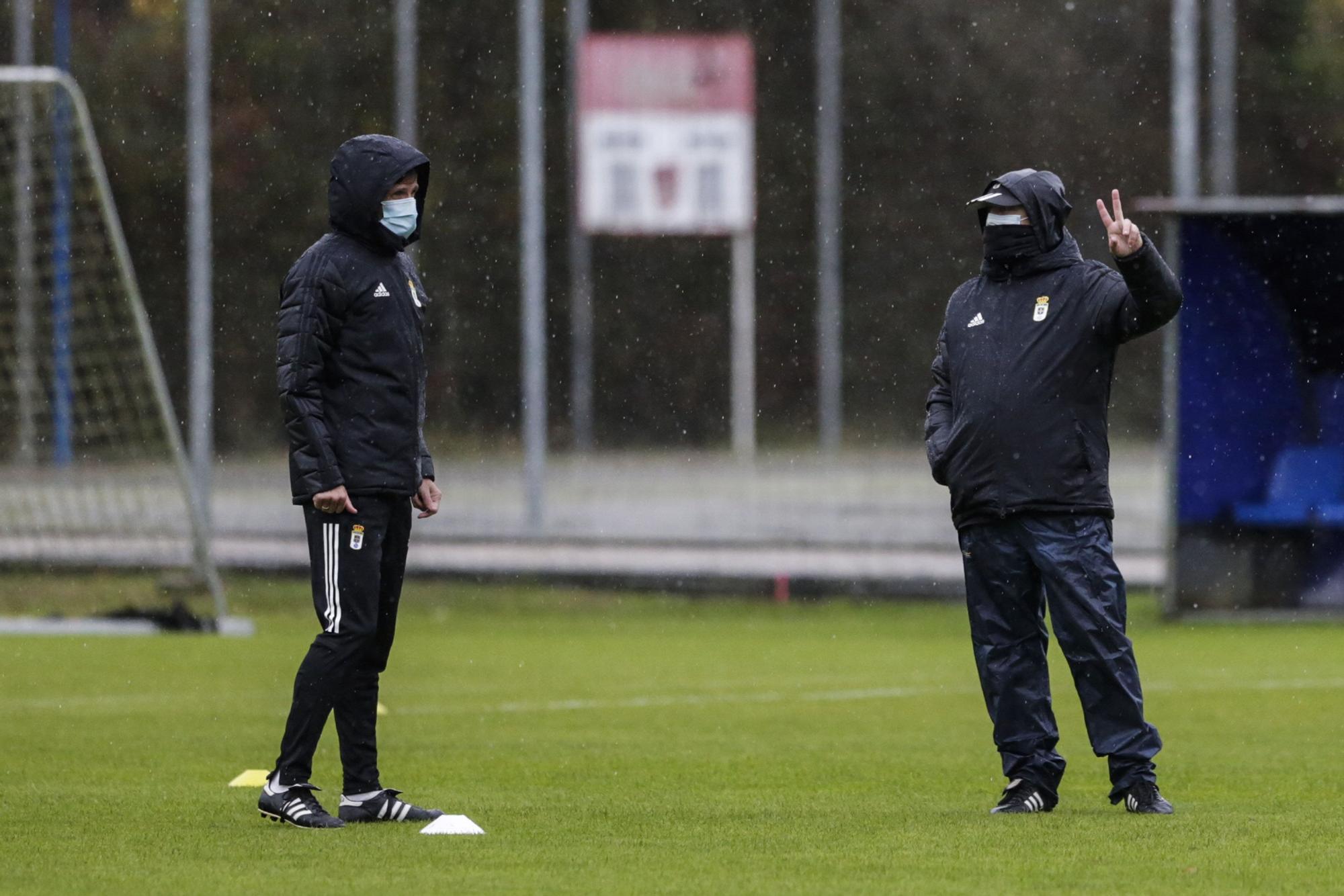 Entrenamiento del Oviedo tras empatar ante el Alcorcón