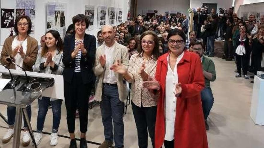 Xoaán Carlos González (C.), ayer con Pontón, Pérez Orge y Da Silva.
