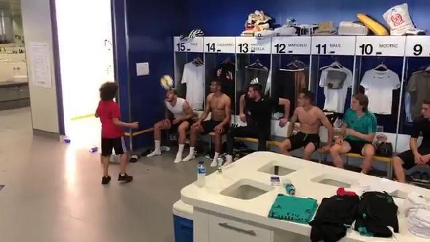 El hijo de Marcelo se mete en el vestuario y pasa esto