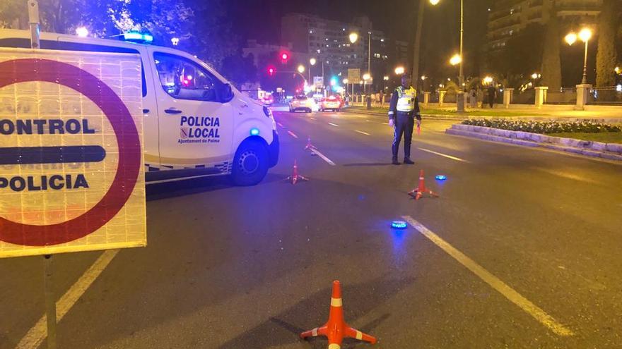 Control de la Policía Local de Palma realizado este fin de semana en el Paseo Mallorca.
