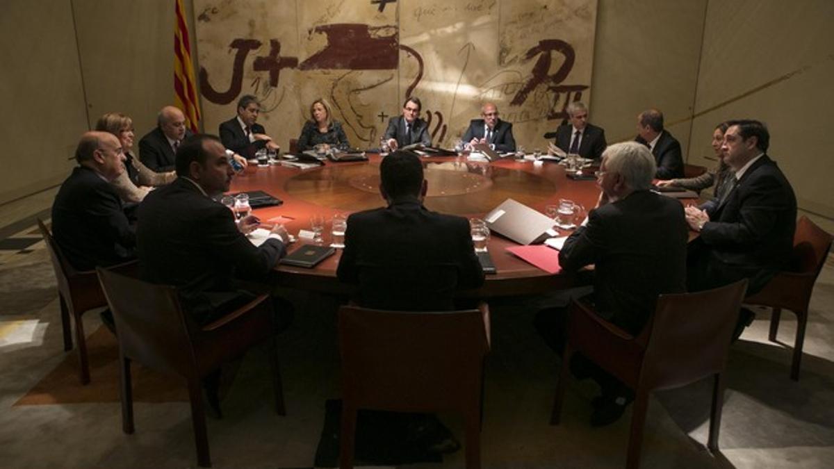 Primera reunión del nuevo Govern de Artur Mas, el pasado 27 de diciembre.