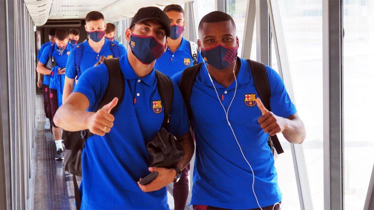 La expedición del Barça B llegó a Málaga este viernes