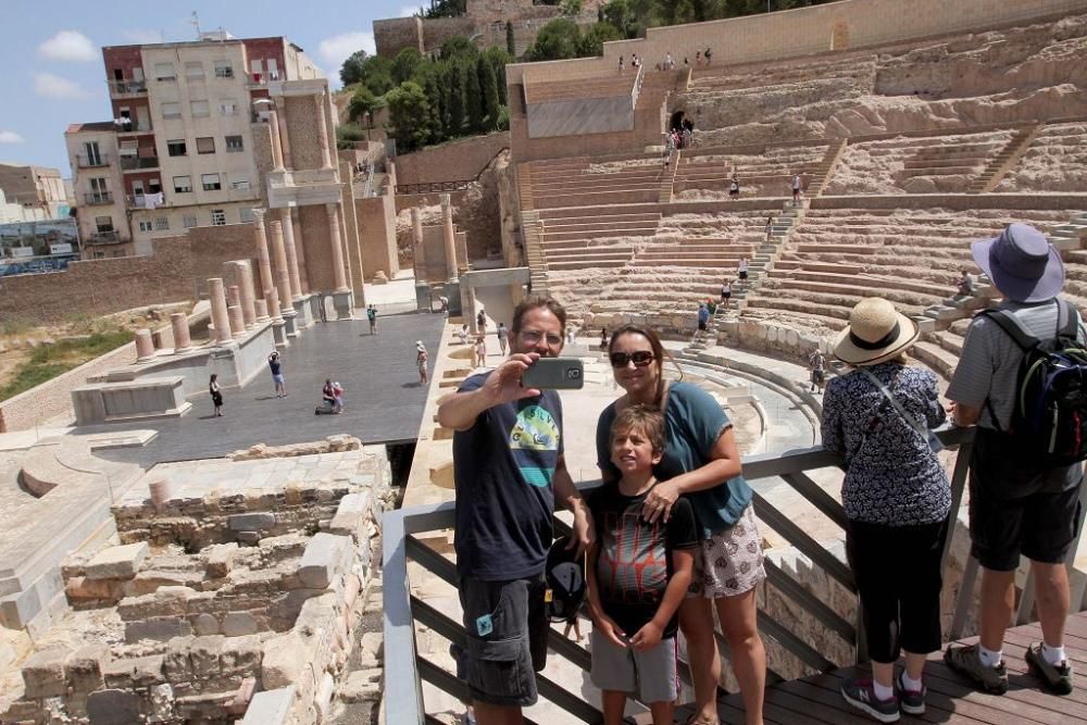 Turistas en Cartagena en el Puente de agosto