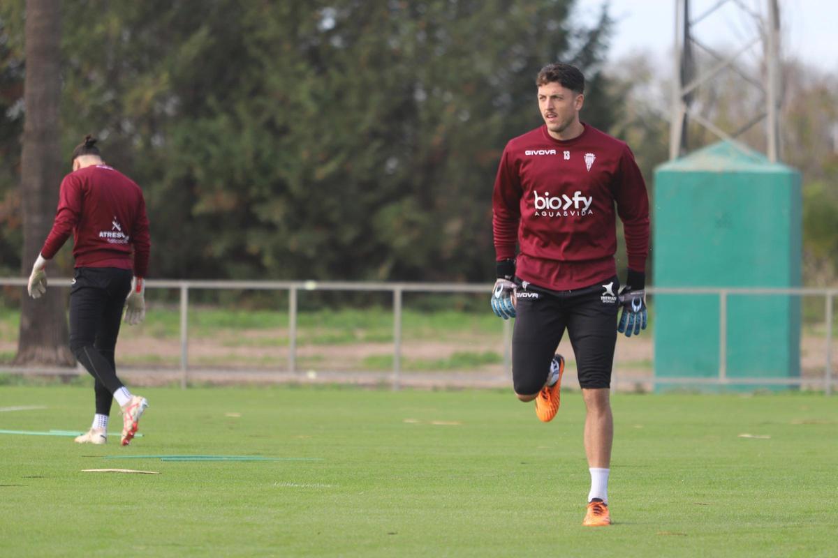 Carlos Marín, en un entrenamiento del Córdoba CF.