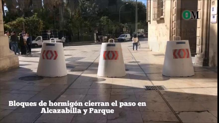 Obstáculos para impedir el acceso de vehículos en el Centro