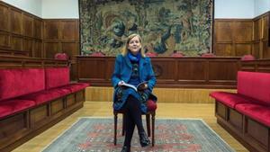 María Elósegui, en Zaragoza, tras su elección para el Tribunal Europeo de Derechos Humanos.