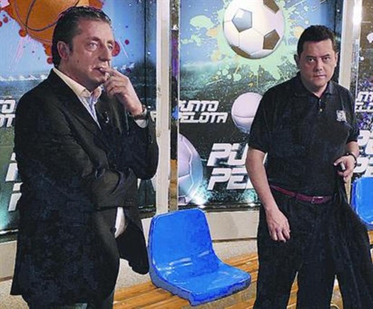 Josep Pedrerol (esquerra), amb Tomás Roncero, a ’Punto pelota’. Josep Pedrerol (esquerra), amb Tomás Roncero, a ’Punto pelota’.