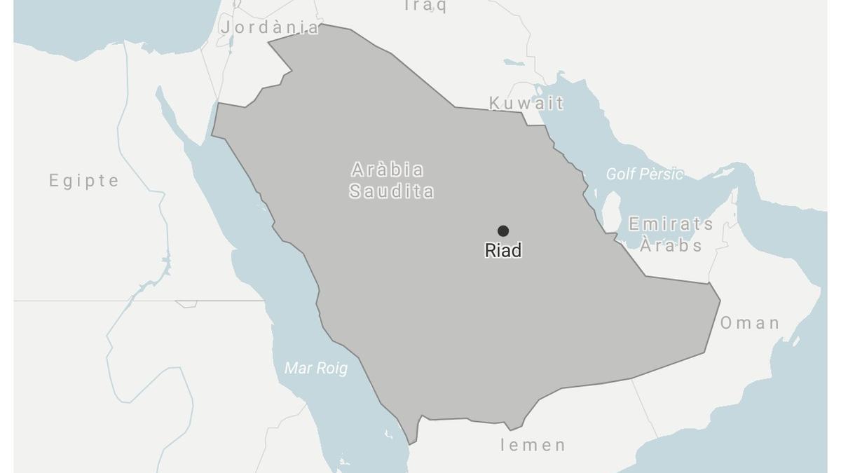 Mapa de localització de l'Aràbia Saudita, on s'ha produït un accident de cotxe amb catalans com a víctimes mortals