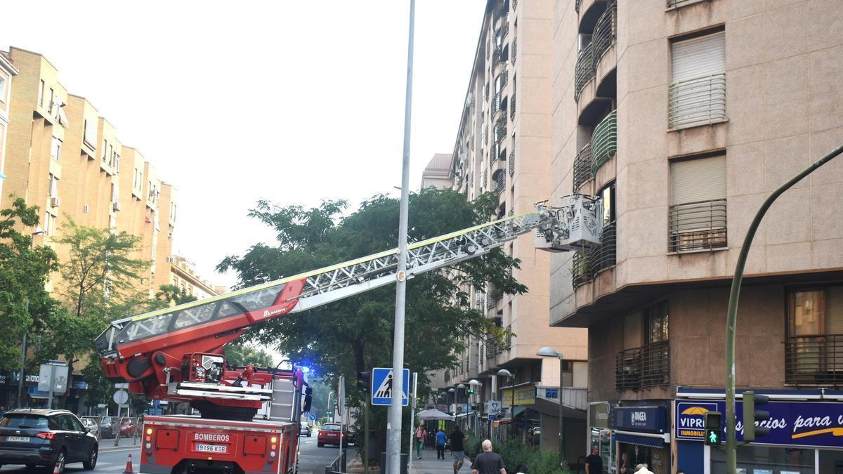 Actuación de los bomberos en avenida de Alemania.