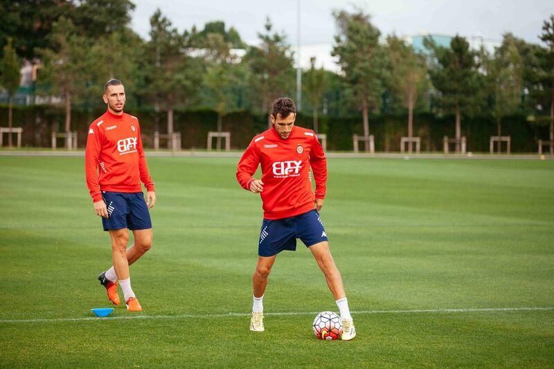 Entrenament del Girona a Manchester