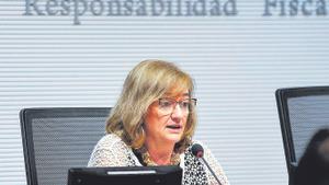 La presidenta de la Airef, Cristina Herrero, durante una comparecencia, en julio.