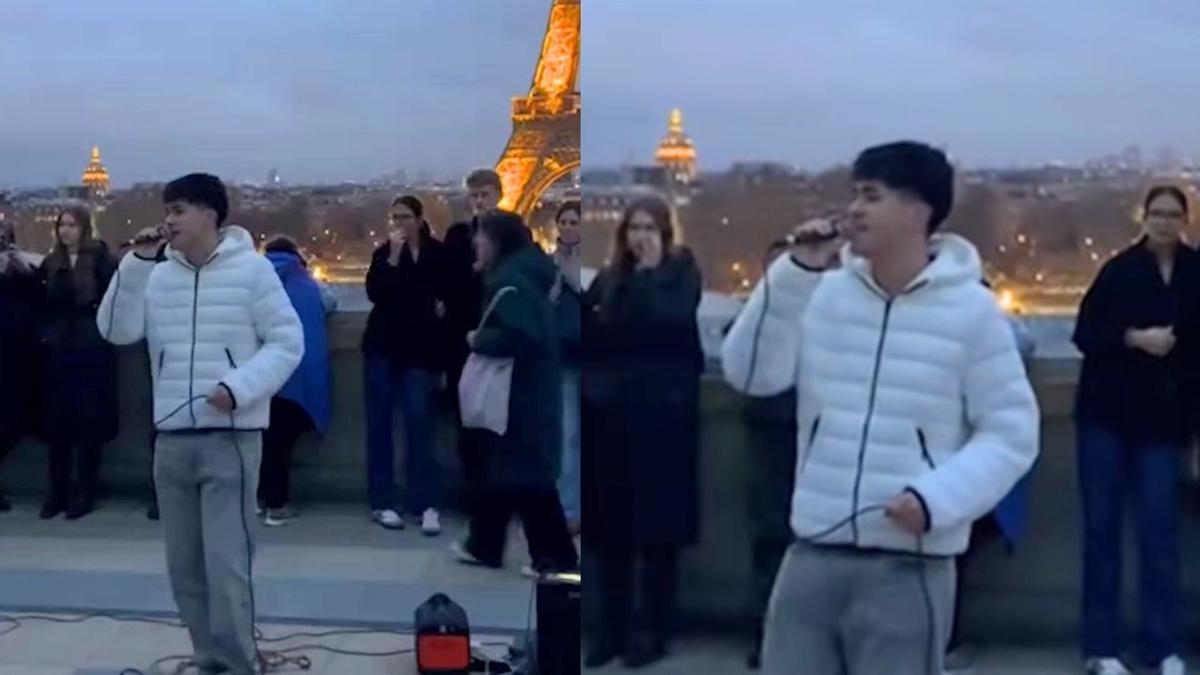 El bonito momento que tuvo Lukas en plena plaza del Trocadero