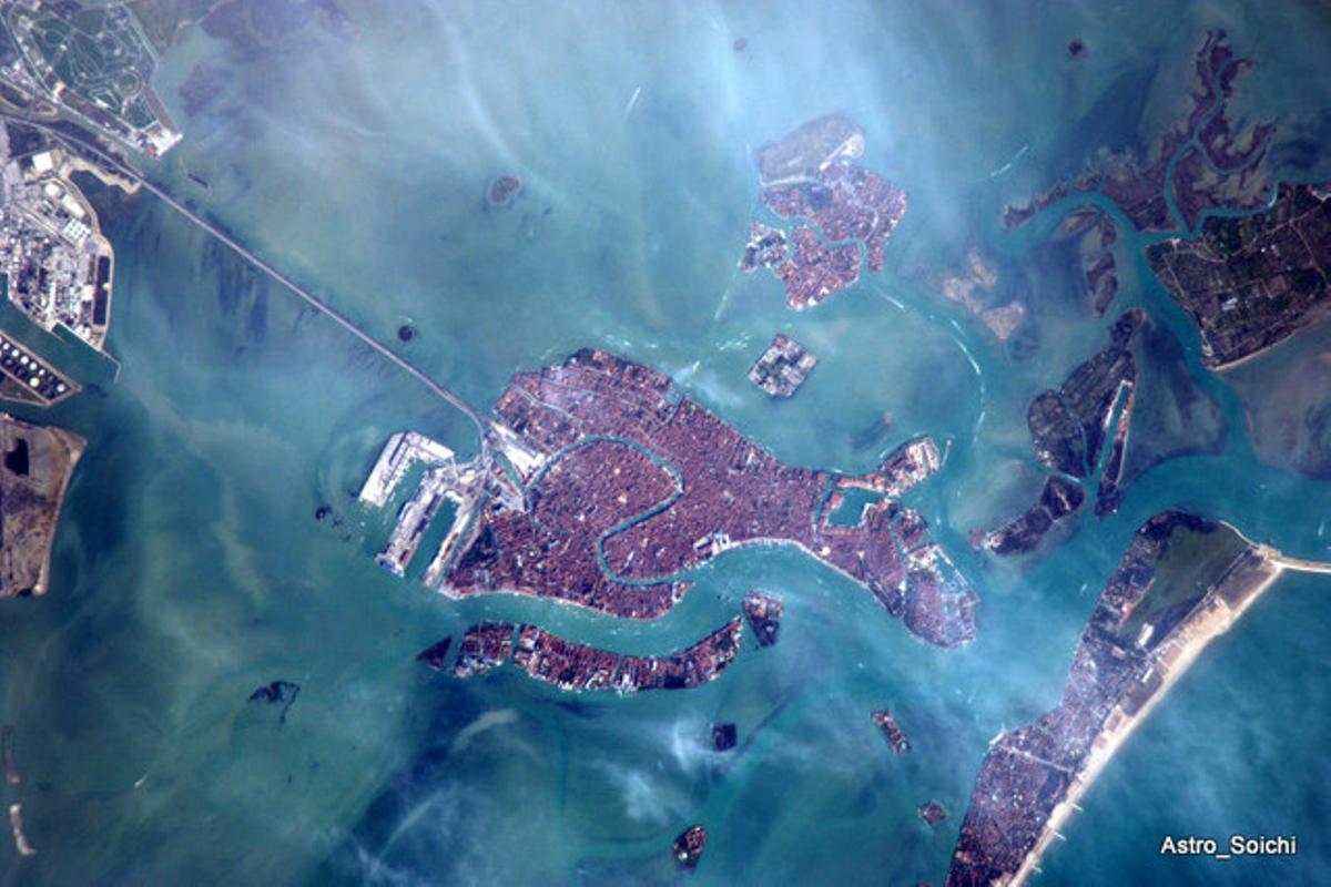 La ciudad flotante, Venecia, vista desde el espacio.