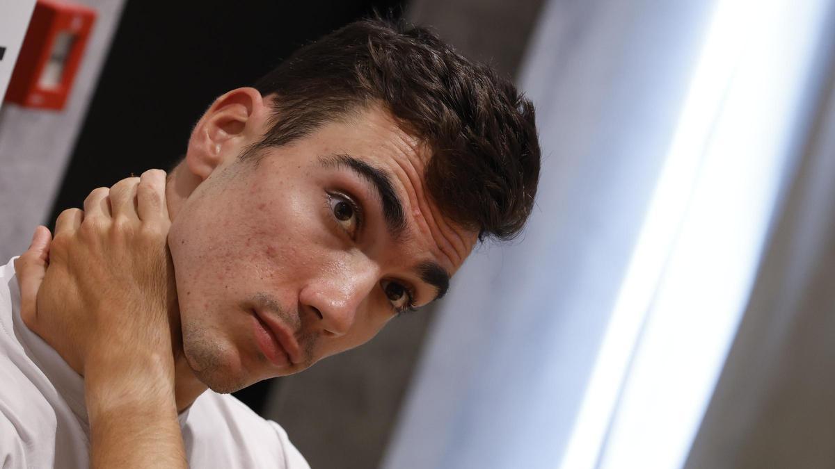 Juan Ayuso, durante el «media day» del Lidl-Trek en Dénia