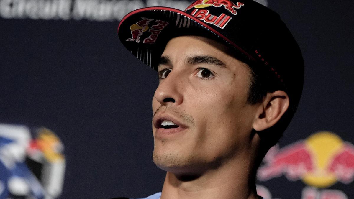 Marc Márquez, en la conferencia de prensa de ayer en Misano.