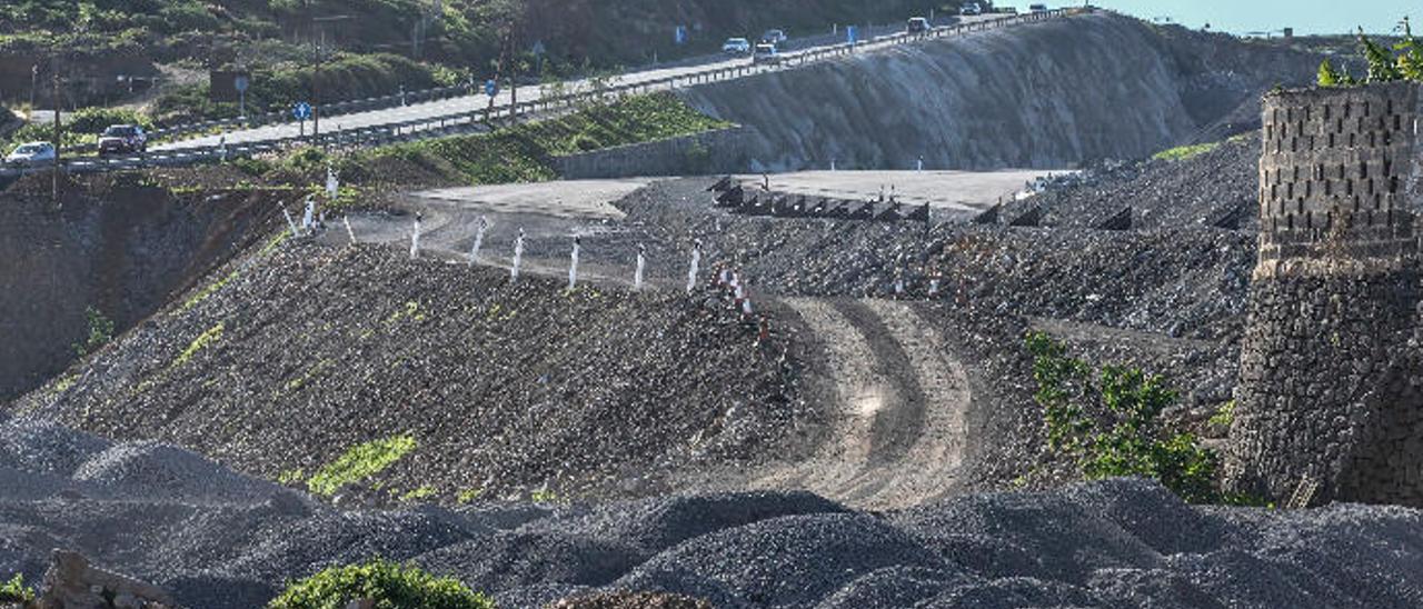 Tramo de las obras de la Circunvalación de Las Palmas de Gran Canaria a la altura de Arucas.