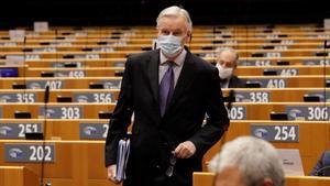 EU chief Brexit negotiator Michel Barnier attends a debate on future relations between Britain and the EU during a plenary session at the European Parliament in Brussels  Belgium December 18  2020     Olivier Hoslet Pool via REUTERS