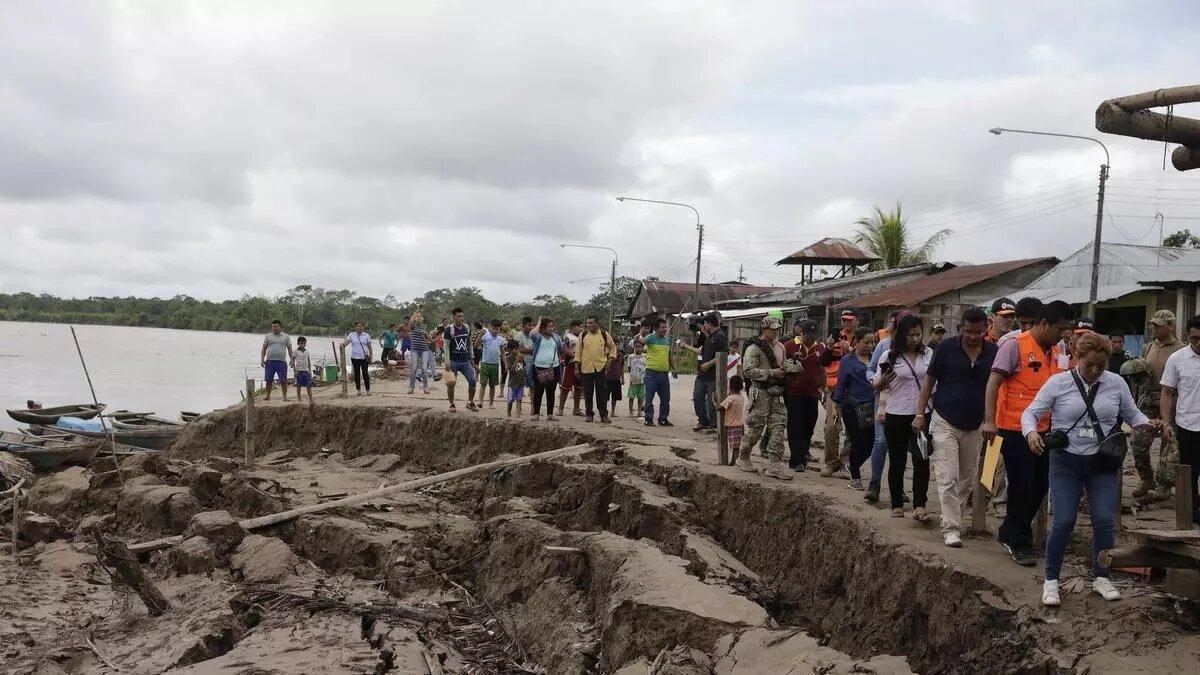 Imatge L’arxiu de zones afectades després d’un terratrèmol de magnitud 7,5 a l’escala de Richter al port de Santa Gema, a la ciutat amazònica de Yurimaguas (Perú), el 2019.