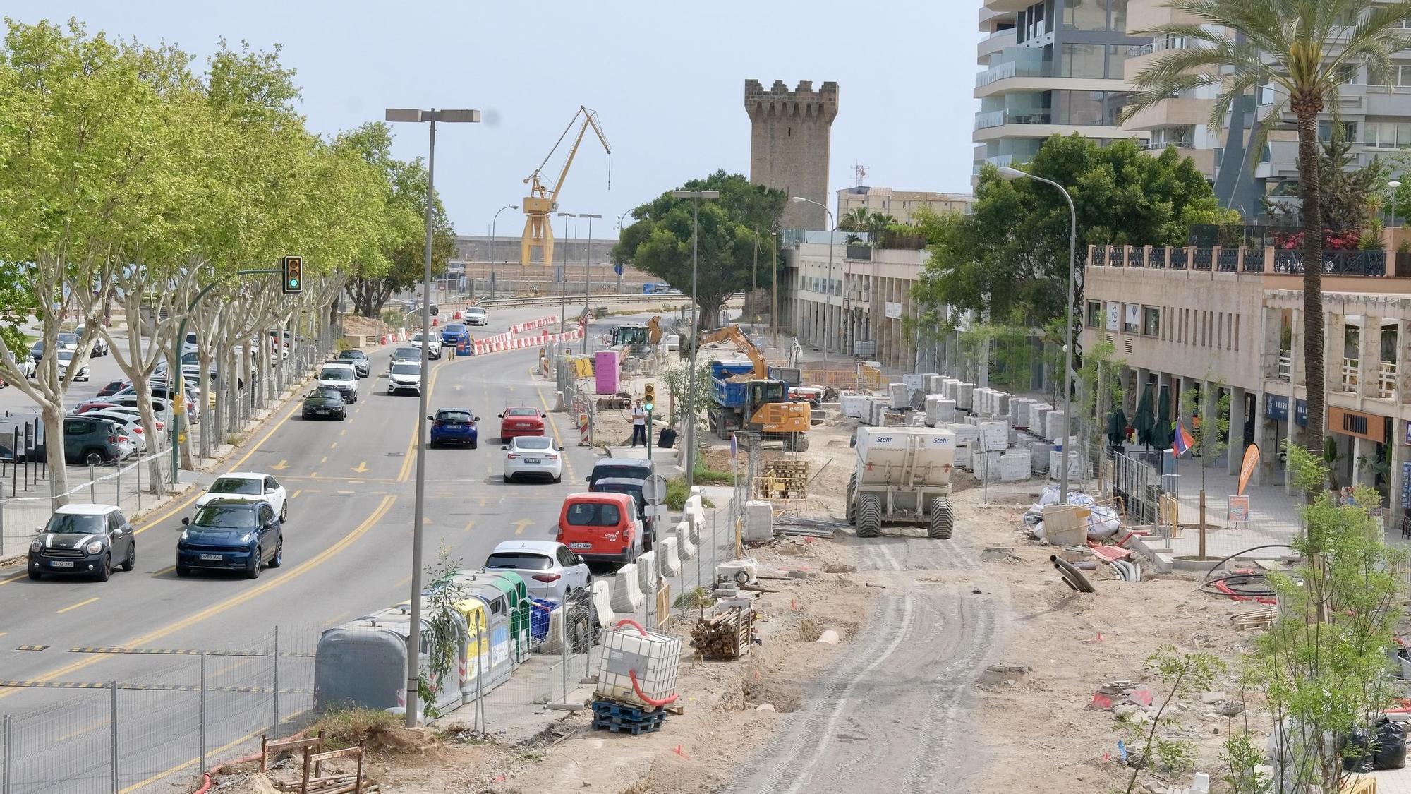 FOTOS: Así van las obras en el Paseo Marítimo de Palma 14 meses después