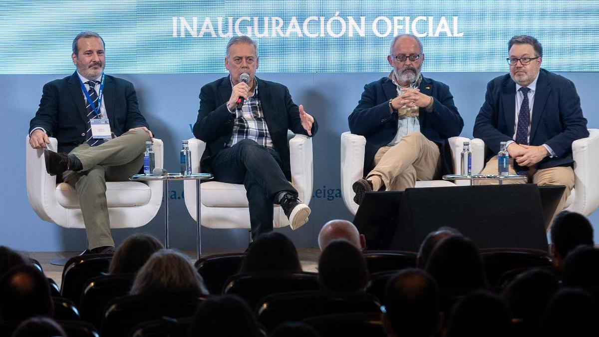 Daniel Carpio, Antonio Gómez Caamaño, Ángel Facio y Manuel Barreiro en las jornadas sobre EII en Santiago.