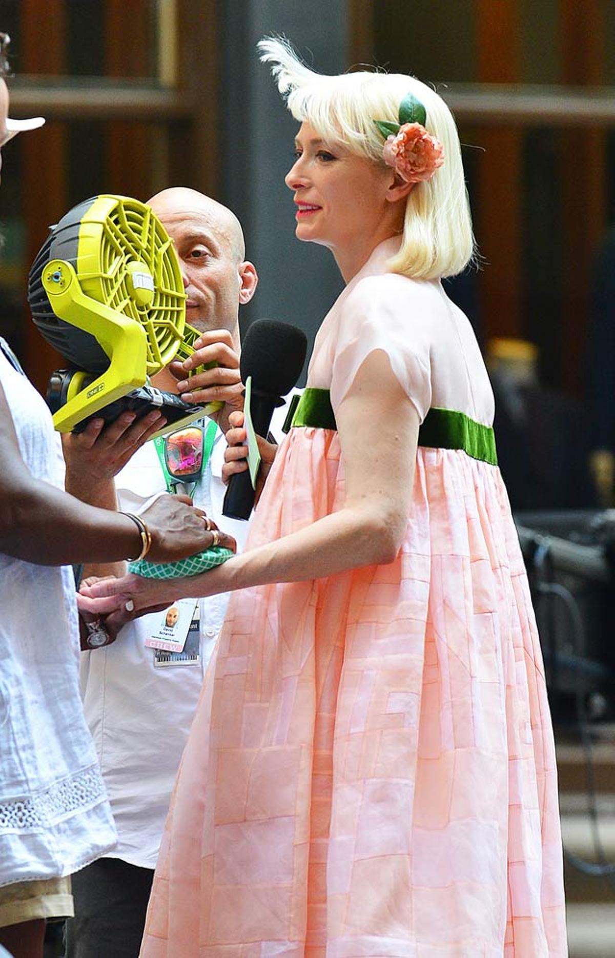 Tilda Swinton, en el rodaje de Okja.