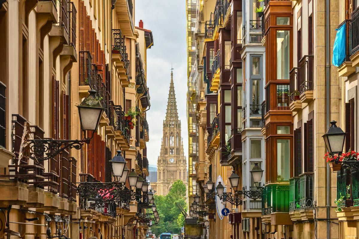 Una calle del centro histórico de Donostia