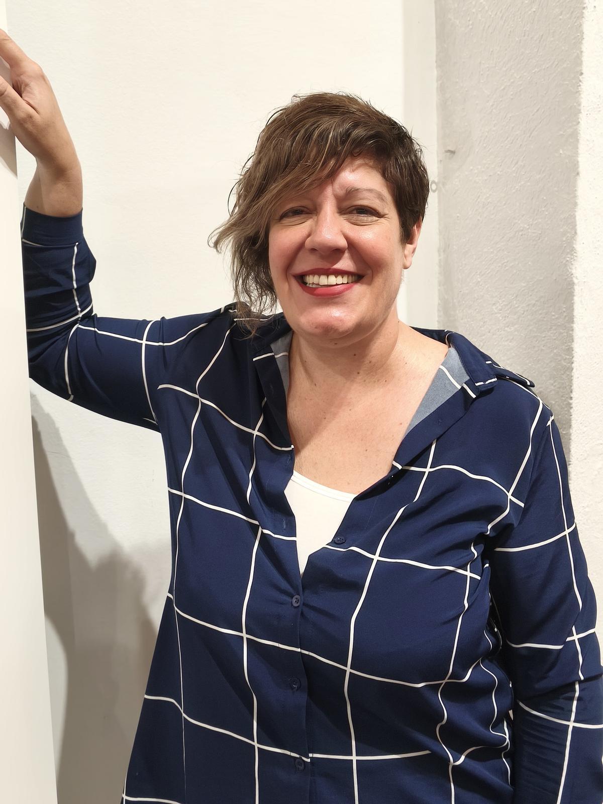 Laura Viñas, ahir a l'estand d'Streamly a la Fira de l'Ocupació del Bages