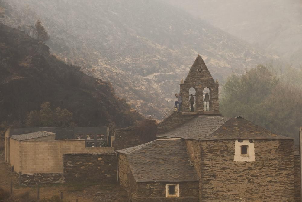 Incendio en los montes de León