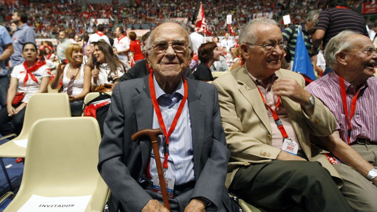 Santiago Carrillo, en un acto de CCOO en Madrid en septiembre del 2011.