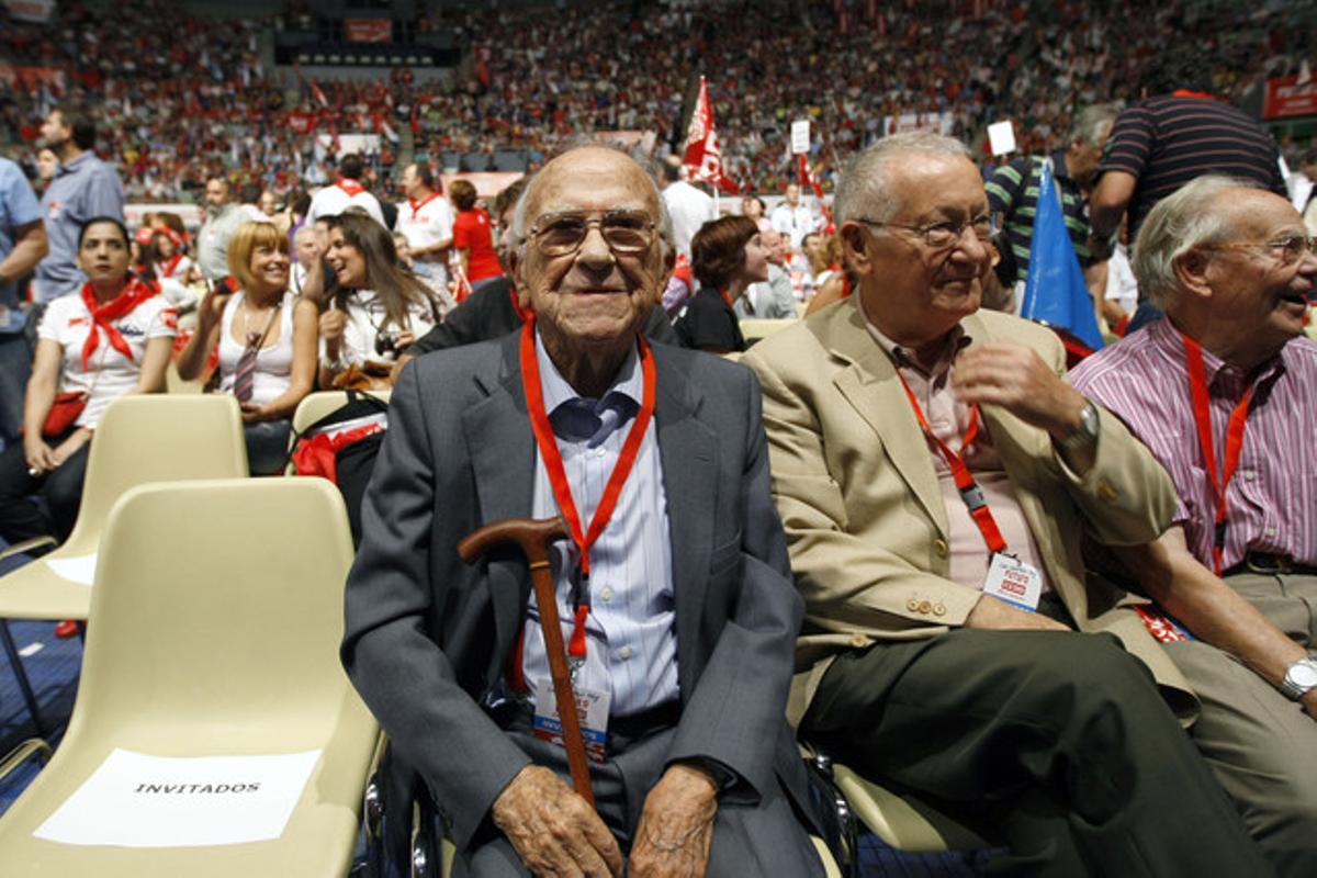 Santiago Carrillo, en un acto de CCOO en Madrid en septiembre del 2011.