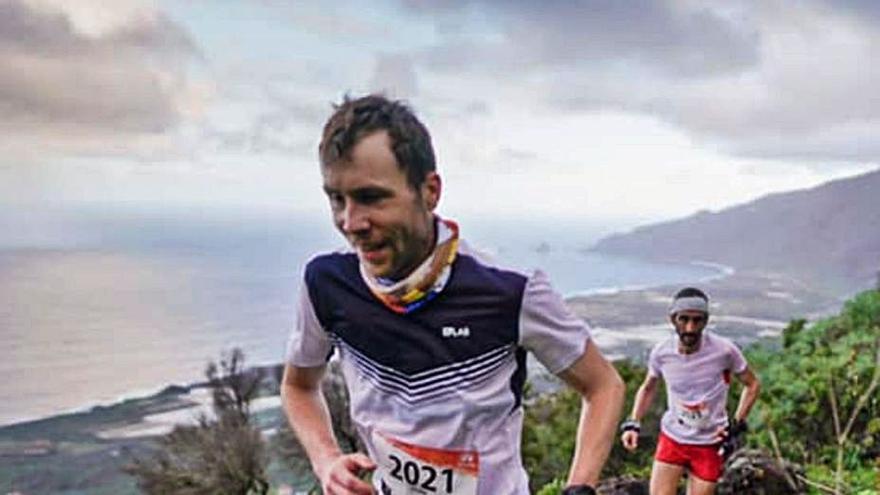 Stian Angermund, en pleno esfuerzo en el recorrido herreño.