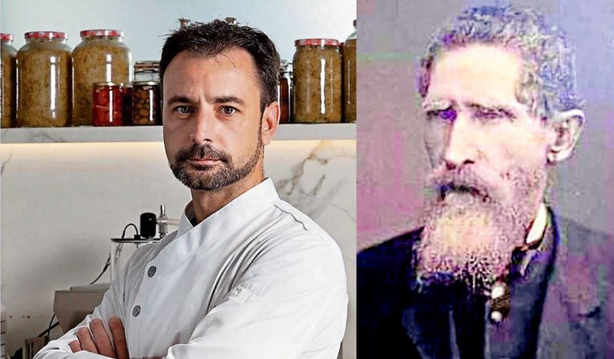 A l'esquerra, el cuiner Eduard Xatruch; a la dreta, el seu avantpassat Florencio Xatruch, que va ser president d'Hondures.