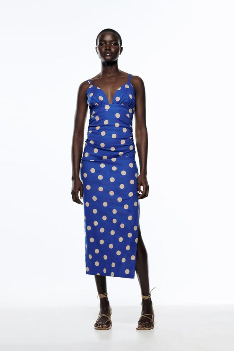 Zara vestido azul lunares new arrivals