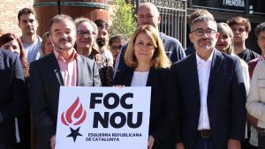 Alfred Bosch, Helena Solà y Gabriel Fernàndez en la presentació de Foc Nou.