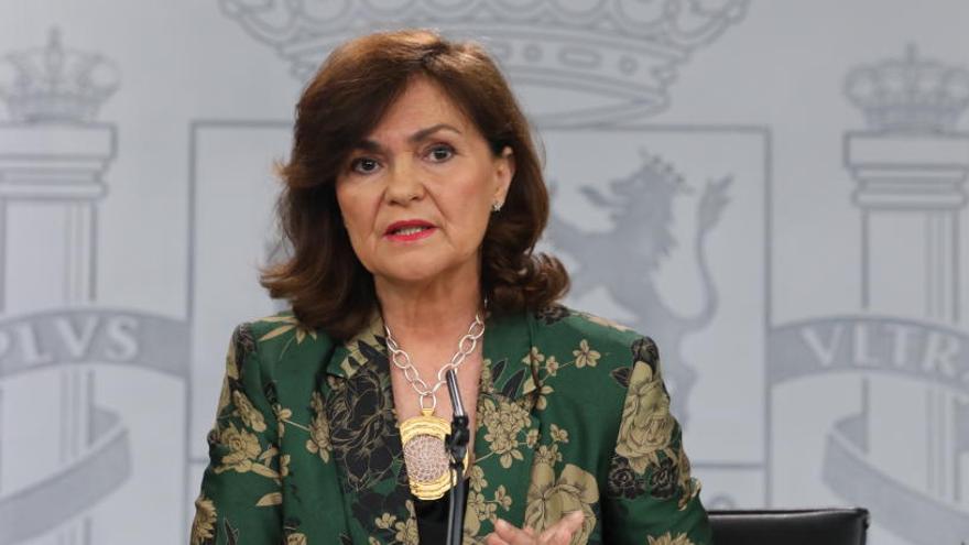 La vicepresidenta del Gobierno, Carmen Calvo.