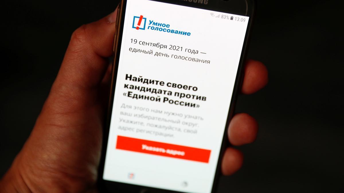 La aplicación de 'voto inteligente' lanzada por Navalni.