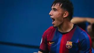 Debut salvaje de Ignasi Quer: Cuatro goles del '9' del Barça Atlètic en un estreno soñado
